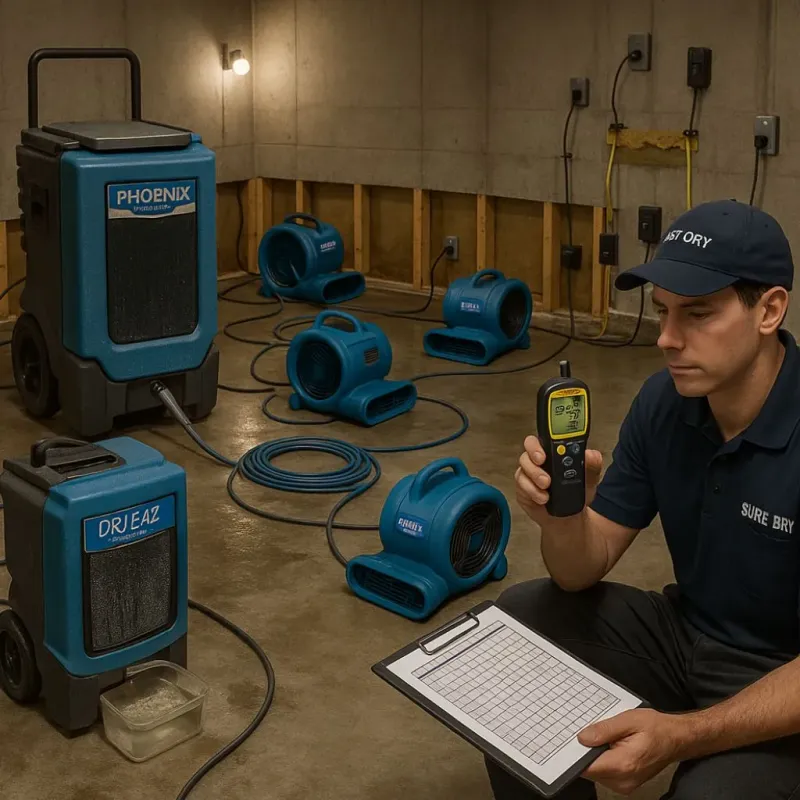 Structural Drying and Dehumidification process in Woodstown, NJ